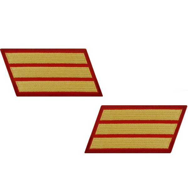 Marine Corps Gold on Red Service Stripes Male Size Sold in Pairs