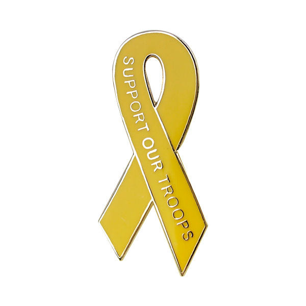Support Our Troops Yellow Ribbon Pin