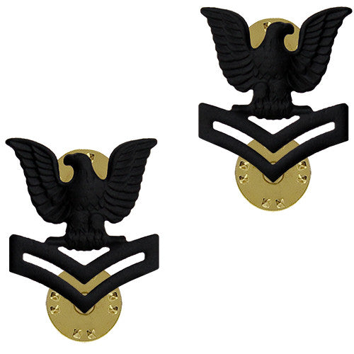 Navy Subdued Black Metal Collar Insignia Rank | USAMM
