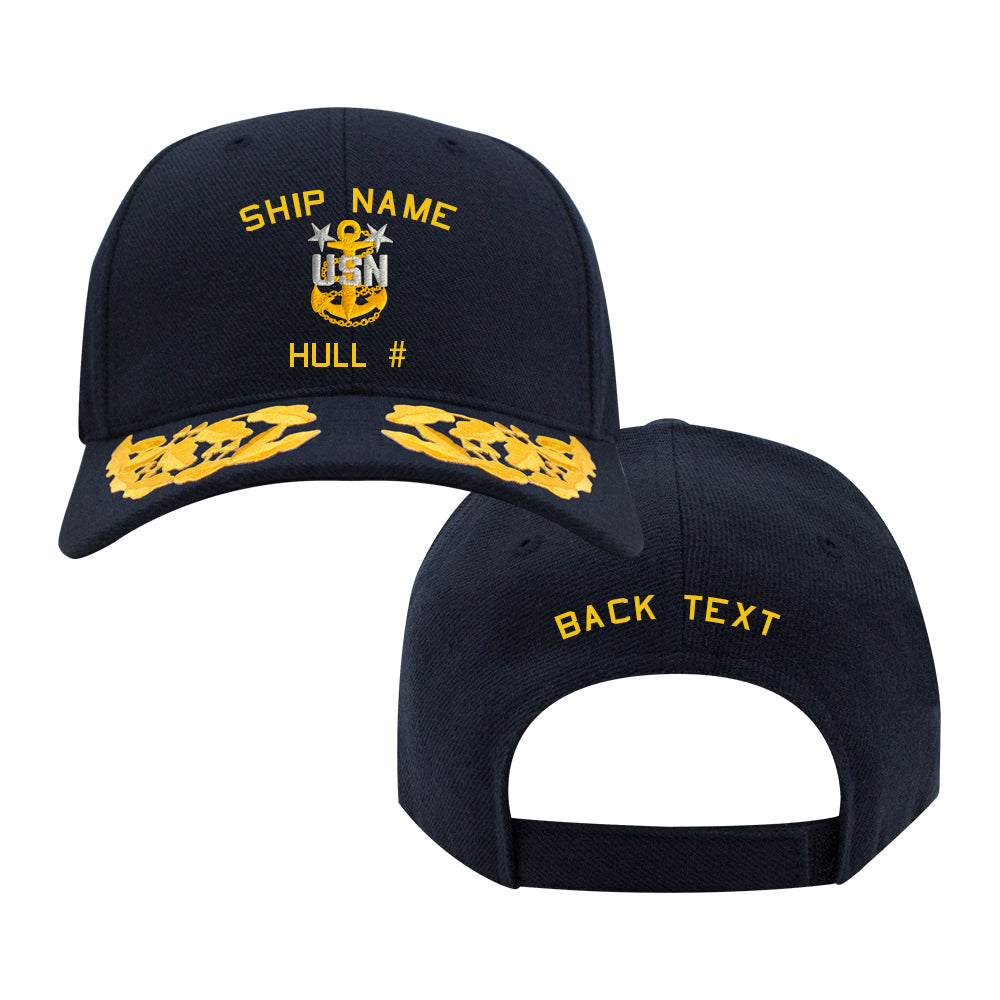 Navy ball caps with scrambled sale eggs