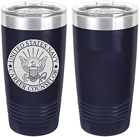 Navy Career Counselor Badge Laser Engraved 20oz Tumbler