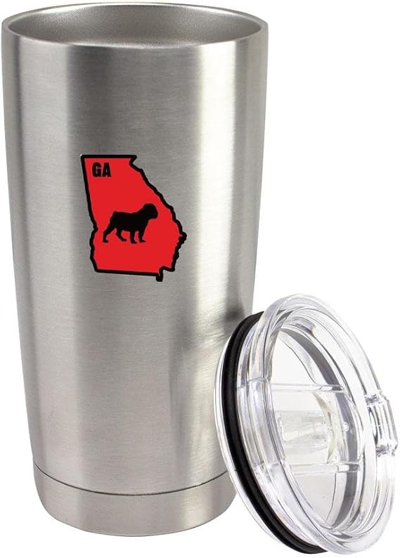 Original I Bulldog Georgia Classic State 20 oz Vacuum Sealed 18/8 Stainless Steel Tumbler