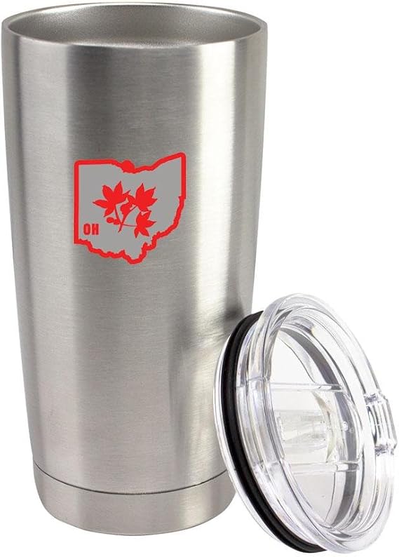 Original I Buckeye Ohio Classic State 20 oz Vacuum Sealed 18/8 Stainless Steel Tumbler