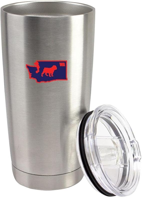 Original I Bulldog Washington 20 oz Vacuum Sealed 18/8 Stainless Steel Tumbler