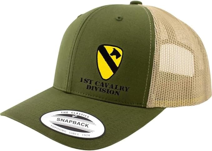 1st Cavalry Division Snapback Trucker Cap - Multicam Hats and Caps Hat.0695