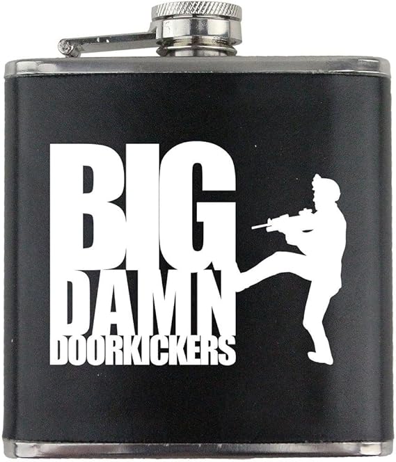 Big Damn Doorkickers Veteran Leather Wrapped 6oz. Flask