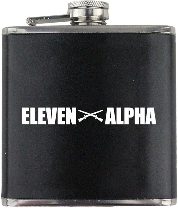 Army Infantry MOS 11A Veteran Leather Wrapped 6oz. Flask