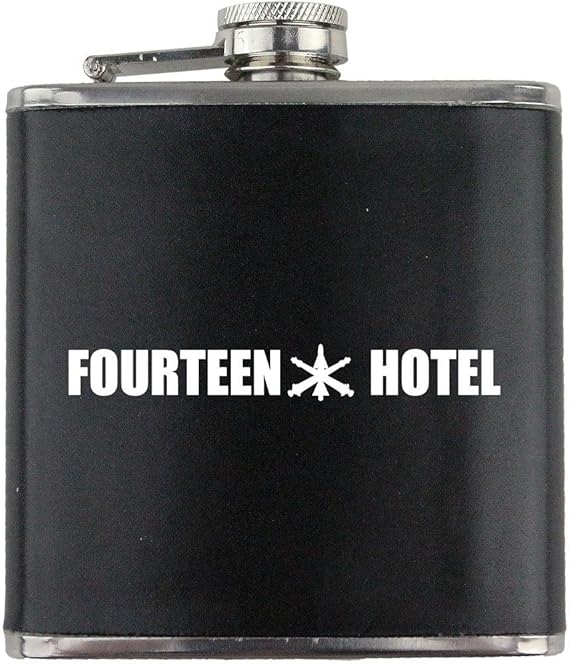 Army Air Defense System Operator MOS 14H Veteran Leather Wrapped 6oz. Flask