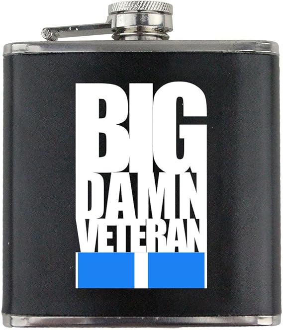 Big Damn Korean Service Veteran Leather Wrapped 6oz. Flask