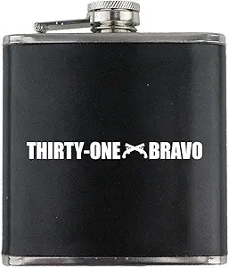 Army Military Police MOS 31B Veteran Leather Wrapped 6oz. Flask