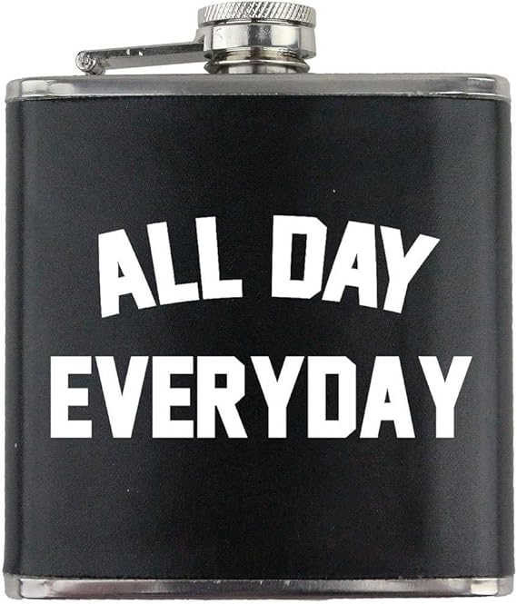 All Day Everyday Stainless Steel Leather Wrapped 6oz. Flask