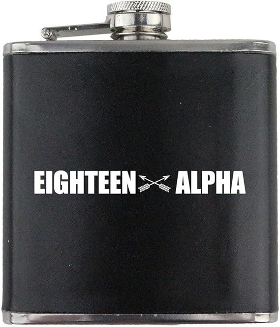 Army Special Forces MOS 18A Veteran Leather Wrapped 6oz. Flask