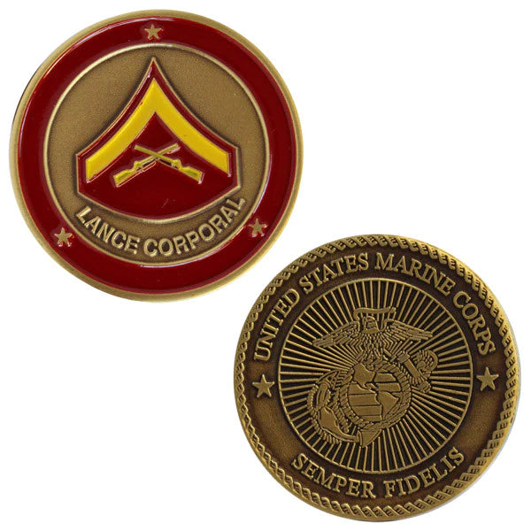 1-1/2" USMC Rank Lance Corporal Coin Challenge Coins 