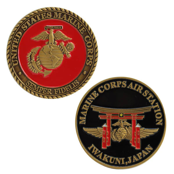 1-1/2" MCAS Iwakuni W/Sleeve Coin Challenge Coins 