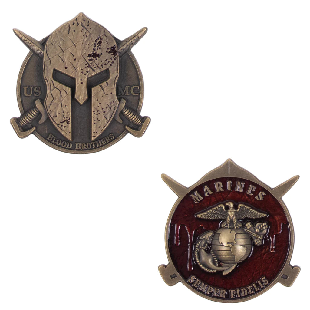 USMC Spartan Blood Brothers Coin Challenge Coins 