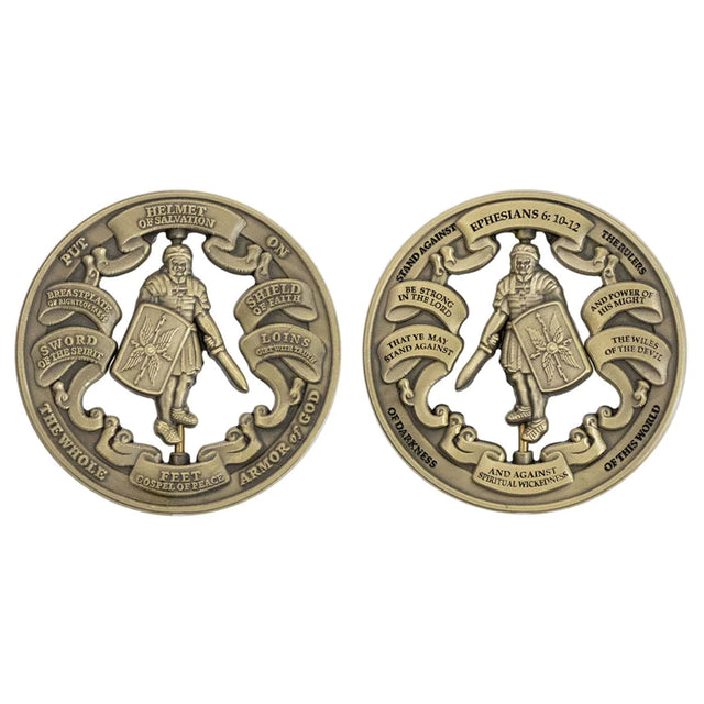 2 Inch Spinner Armor Of God Coin Challenge Coins 