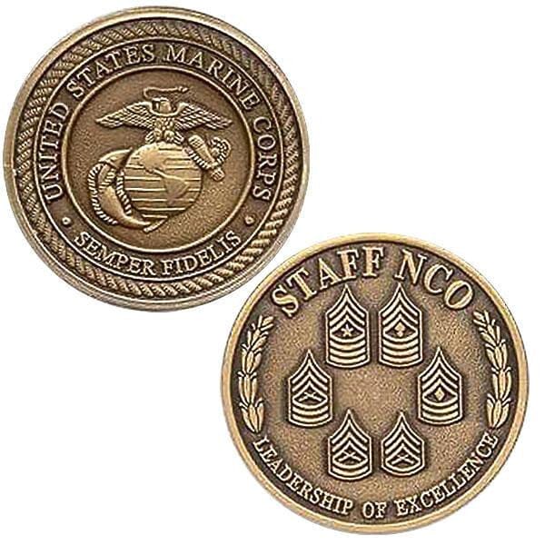 1-1/2" Marine Corps Staff NCO W/Sleeve Coin Challenge Coins 