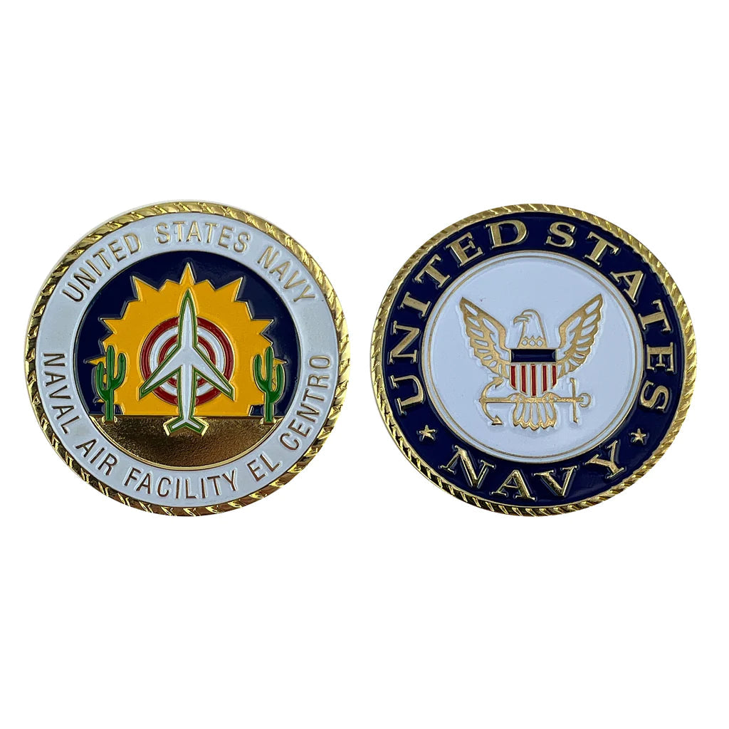 1-3/4" U.S.Navy El Centro W/Sleeve Coin Challenge Coins 