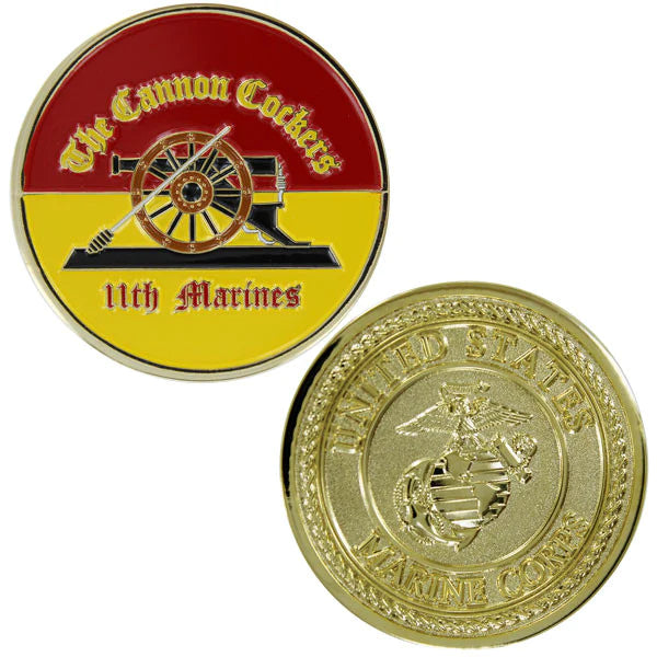 1-3/4" 11Th Marines Cannon Cockers Coin Challenge Coins 