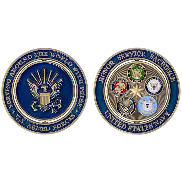 2 Inch Navy Proud Military Family Coin Challenge Coins 