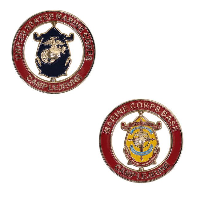 2" Marine Corps Base Camp Le Jeune Spinner Coin Challenge Coins 