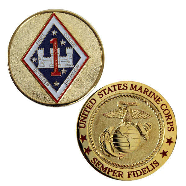 Marine Corps 1st Combat Engineer Coin Challenge Coins 