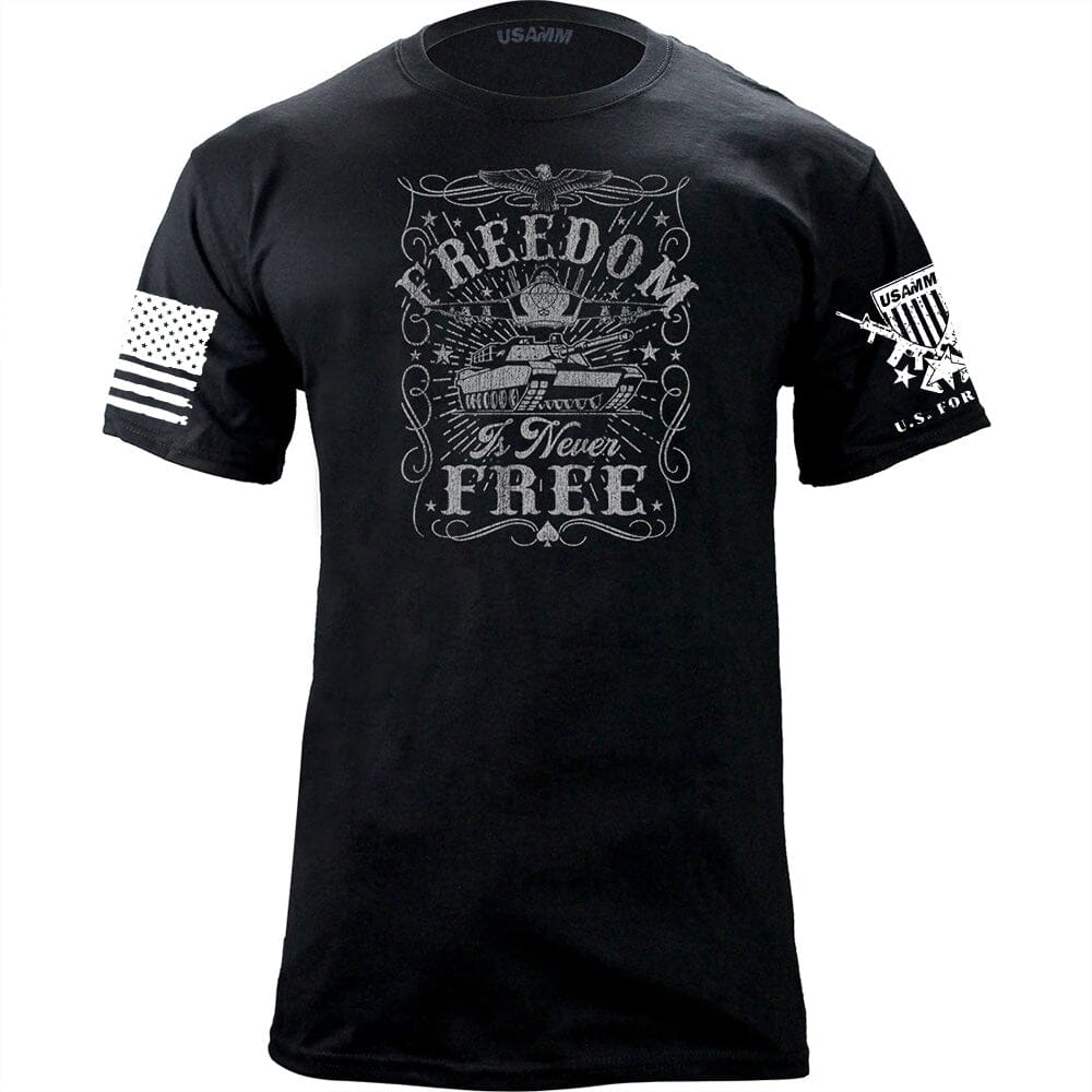 Freedom is Never Free Graphic T-shirt Shirts 55.551.BK.WT