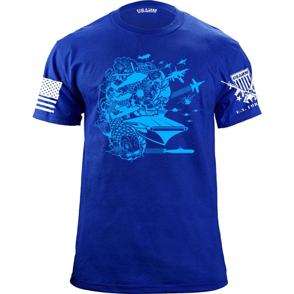 Cyberpunk Koi Design Carrier Battle Group T-Shirt | USAMM