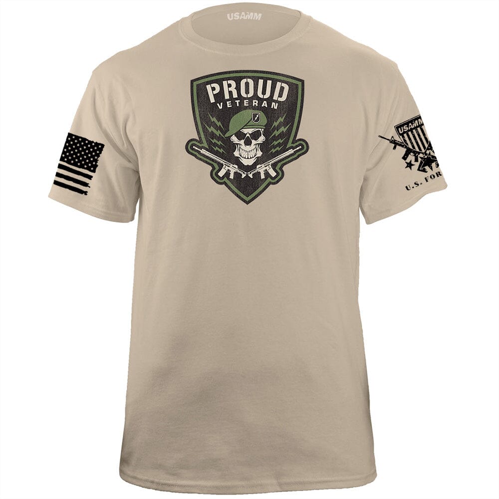 Proud Veteran Graphic T-shirt Shirts 56.426.tan