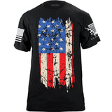 Distressed Vertical US Flag T-Shirt Shirts YFS.3.006.1.BKT.1