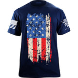 Distressed Vertical US Flag T-Shirt Shirts 