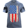 Distressed Vertical US Flag T-Shirt Shirts 