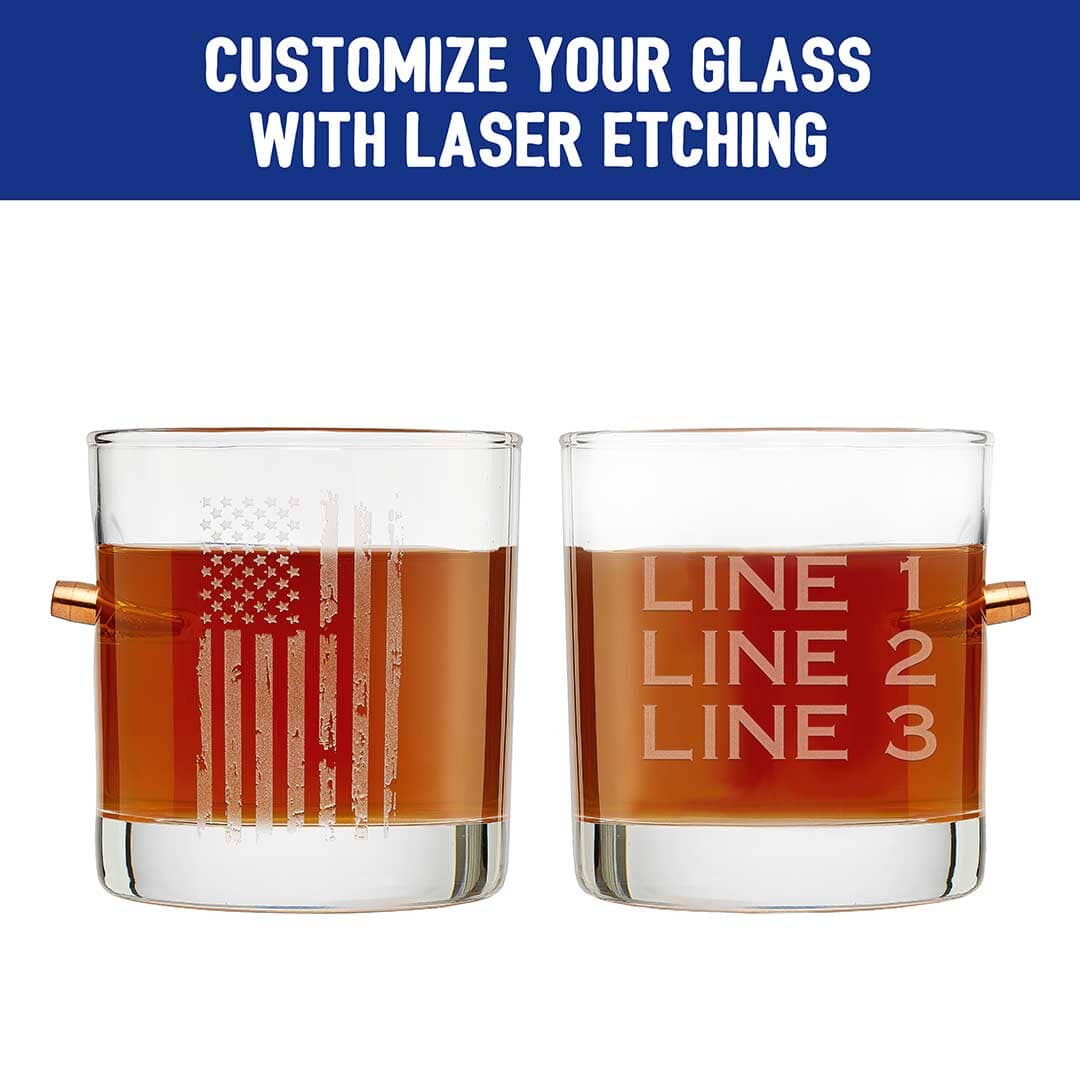 Patriotic Rocks Glass - 11oz Handmade Glass 