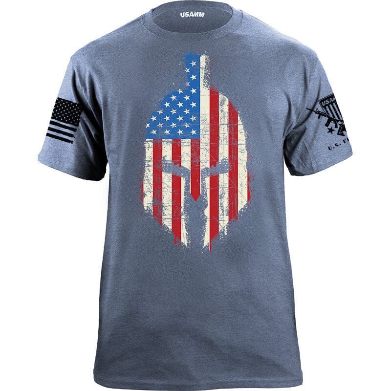 Spartan Distressed US Flag T-shirt Shirts YFS.3.004.1.STBT.1