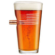 US Flag Pint Glass - 16oz Handmade Glass PG130-USFlag