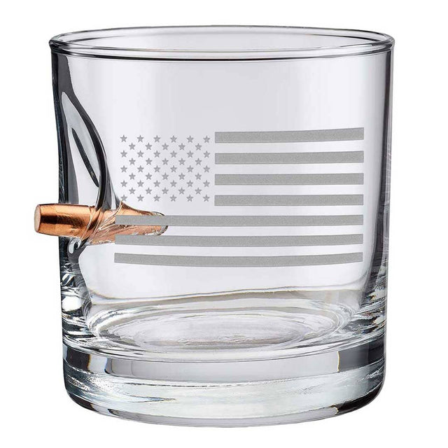 US Flag Rocks Glass - 11oz Handmade Glass RG100-USFlag