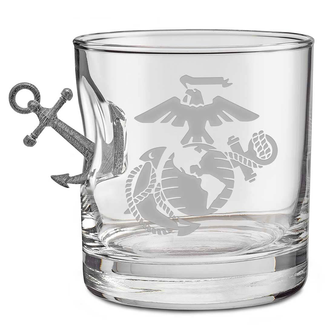 US Military Glasses Handmade Glass RG10-USMC-Anchor