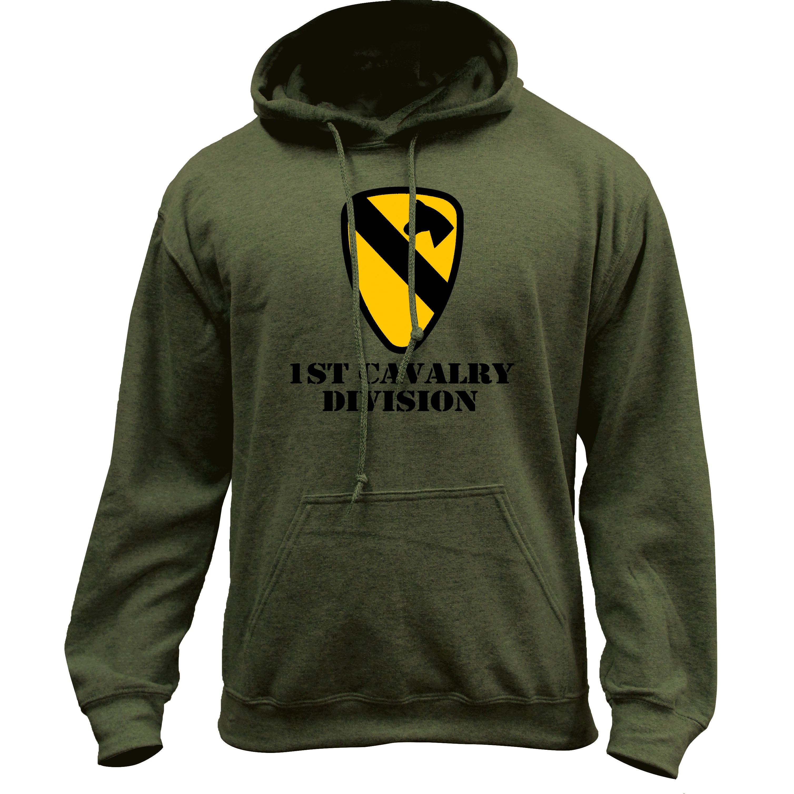 USAMM Army 1st Cavalry Division Full Color Pullover Hoodie in Green Small