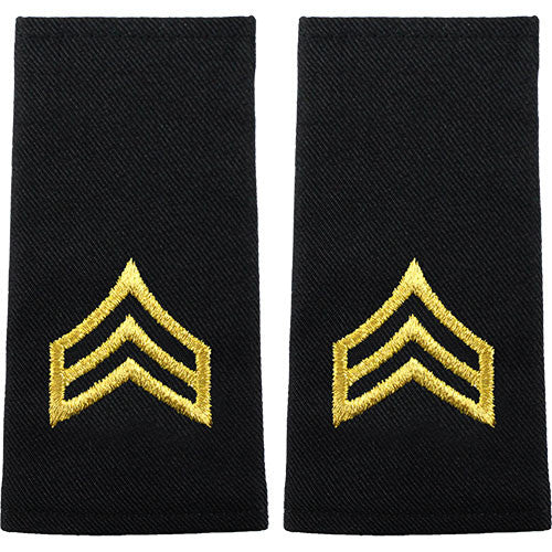 Army Epaulets - Enlisted and Officer - Large Size Rank 6534 SGT-EL