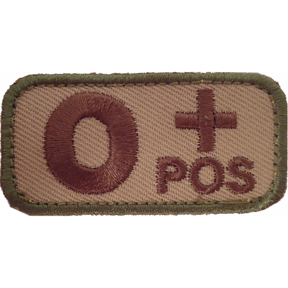 Blood Type O Positive Desert Version A Patch Hook And Loop, Medical  Patches, Army Patches