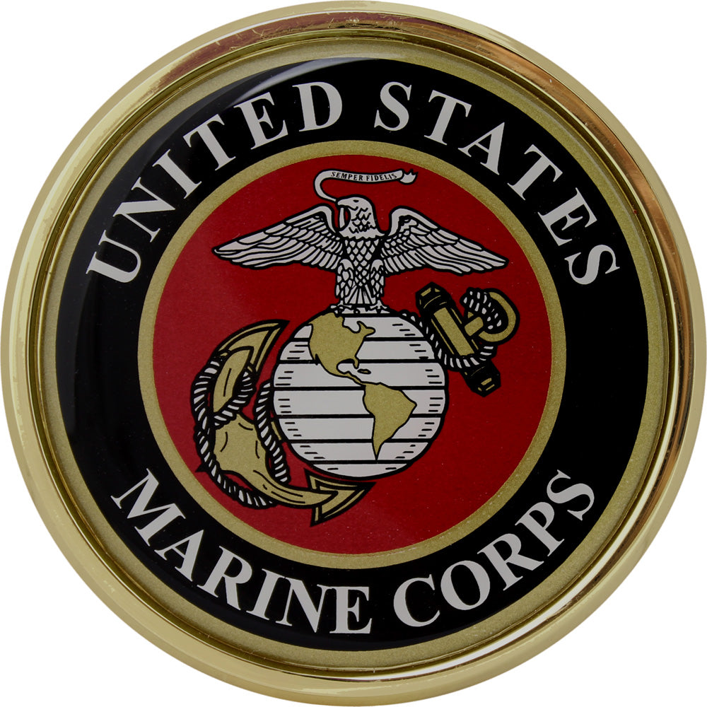 U.S. Marine Corps Crest Chrome Auto Emblem Stickers and Decals 83506