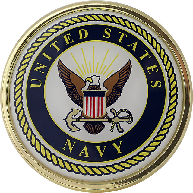 U.S. Navy Crest Chrome Auto Emblem Stickers and Decals 83509