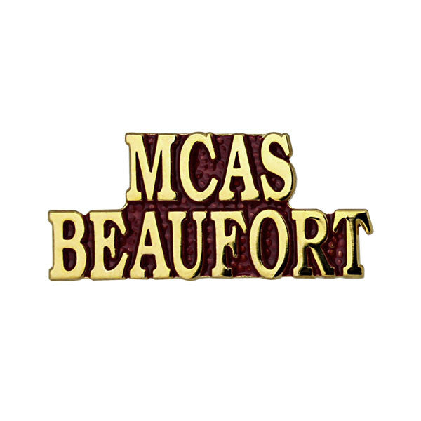 Marine Corps MCAS Beaufort Gold on Red 1 1/4" Lapel Pin Pins 