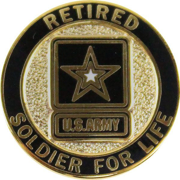 Retired Army Soldier for Life Lapel Pin Pins 