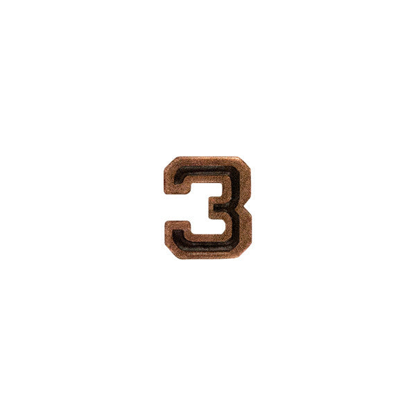 Prongless Bronze Numeral 3 Devices / Attachments 