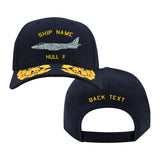 US Navy Custom Ship Cap - AV-88 Harrier Jump Jet Hats and Caps AV88.HARRIER.NAVY.ADMIRAL