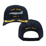 US Navy Custom Ship Cap - AV-88 Harrier Jump Jet Hats and Caps AV88.HARRIER.NAVY.CAPTAIN