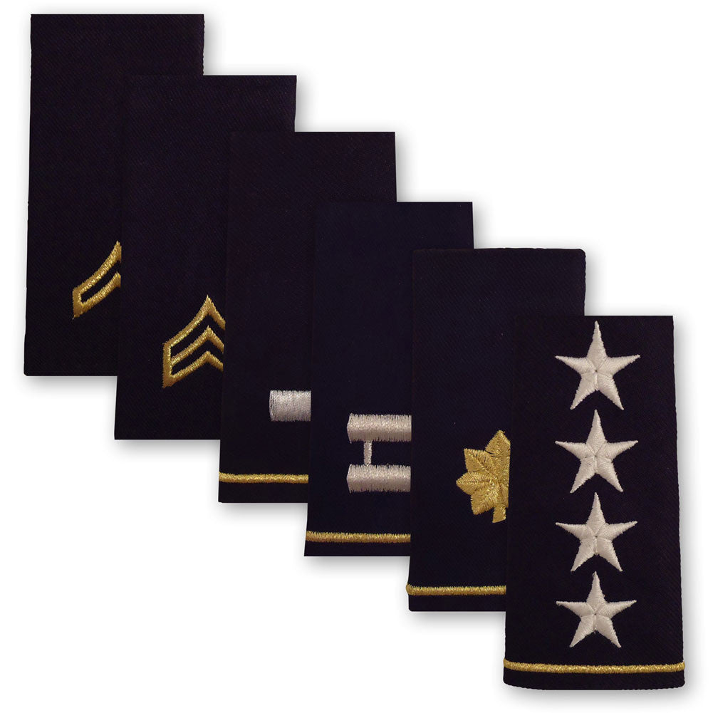 Army Epaulets - Enlisted and Officer - Large Size Rank 