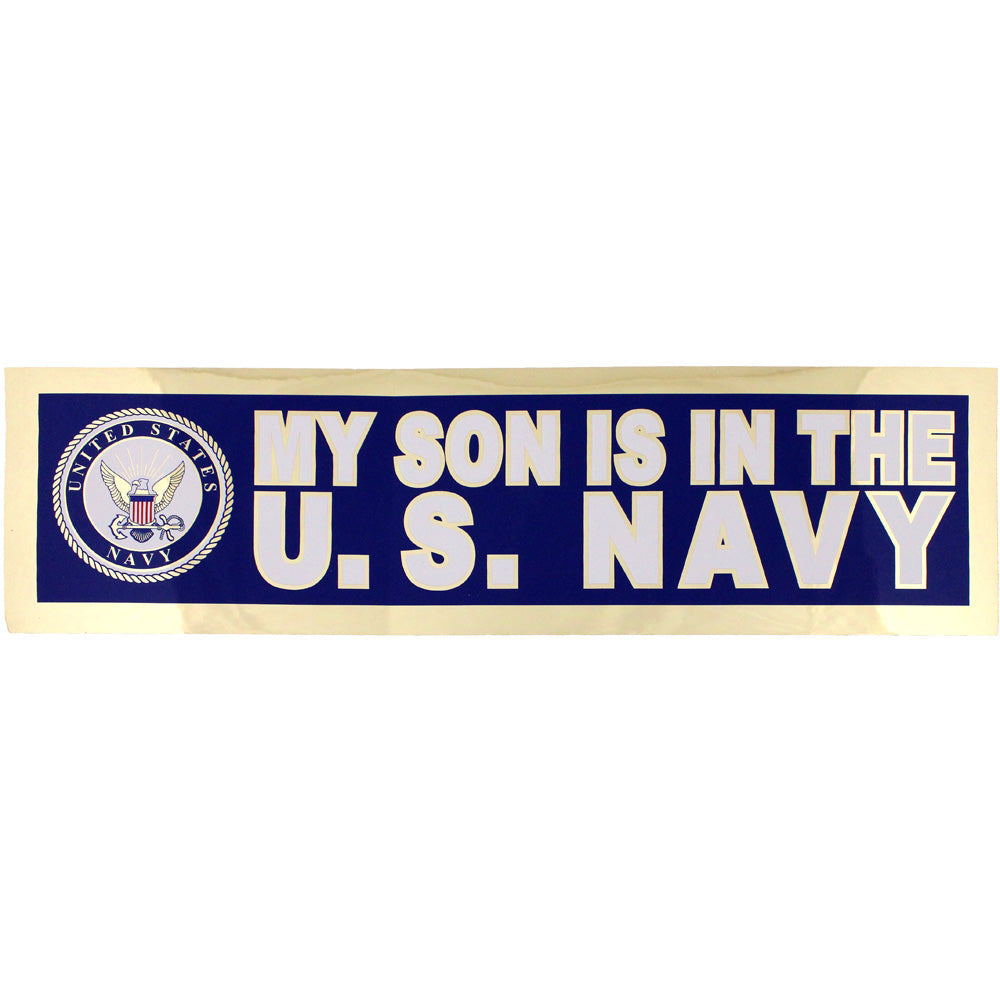 My Son Is In The U.S. Navy Metallic Bumper Sticker Stickers and Decals BP-0011