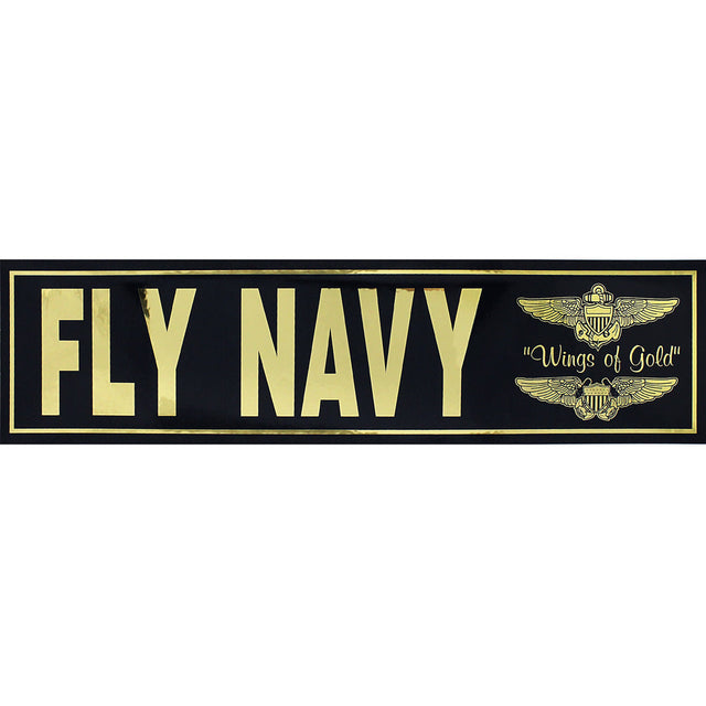 Fly Navy Metallic Bumper Sticker Stickers and Decals BP-0013